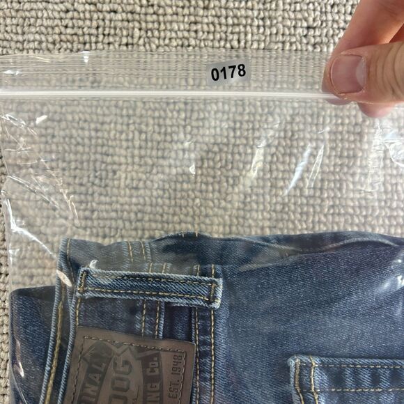 Devil Dog Mens 38x32 Blue Denim Jeans Slim Straight Stretch Grunge Y2K Hip Hop - Picture 11 of 11